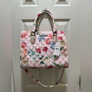 NWT Beautiful Nine West You and Me Floral Quilted Bag in Pink
